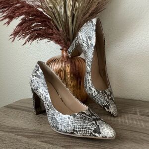 Alfani Black and Gray Snakeskin Heels